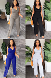 WHOLESALE | Neck Tied Open Back Wide Leg Jumpsuit