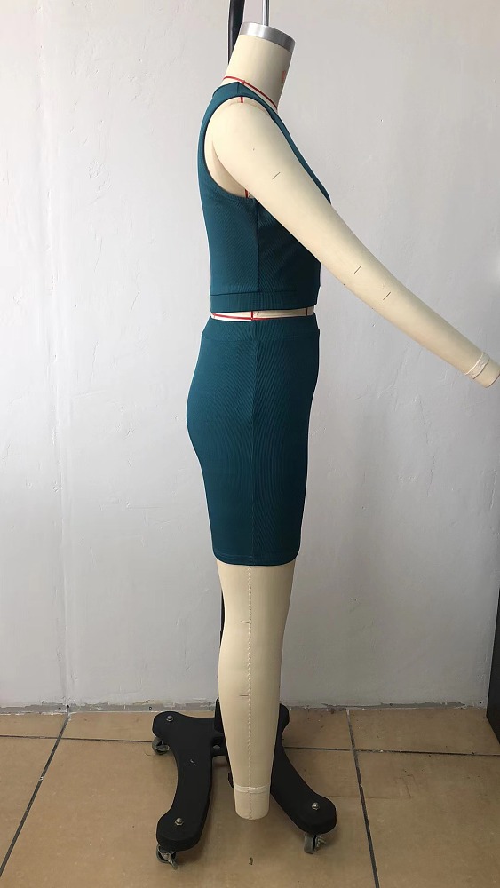 WHOLESALE | Pitted Material Off Shoulder Skirt Set