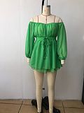 WHOLESALE | Off Shoulder Drawstring Flare Mini Dress