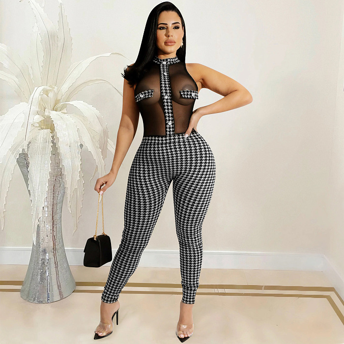 WHOLESALE | Gried See-through Carrot Pants Set