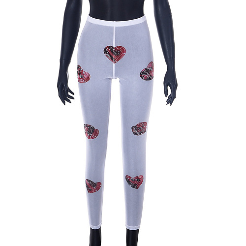 WHOLESALE | Heart Printed See-through Pants