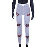 WHOLESALE | Heart Printed See-through Pants