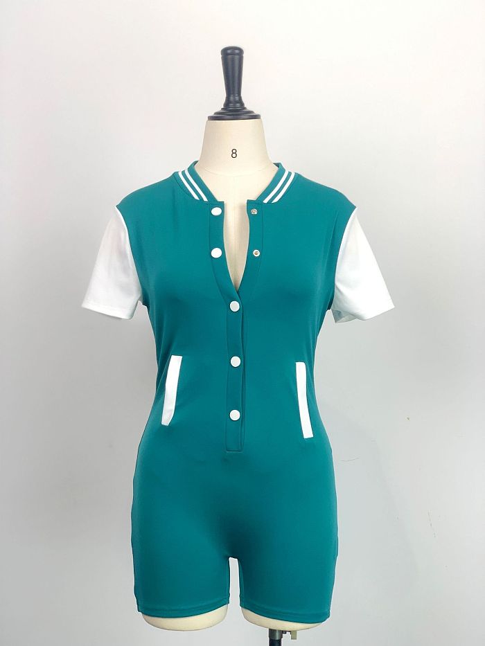 WHOLESALE | Button up Baseball Romper