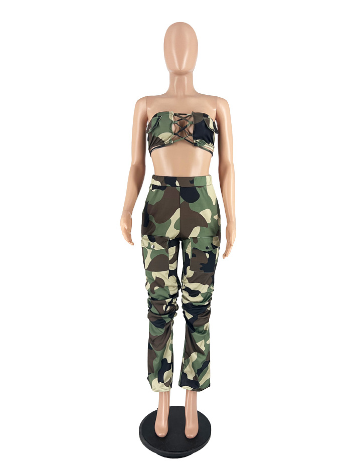 WHOLESALE | Camo Bra Pants Set