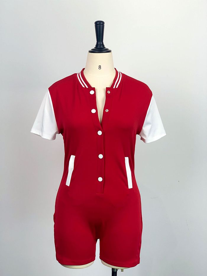 WHOLESALE | Button up Baseball Romper