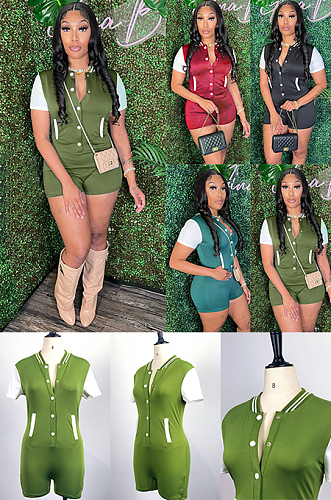 WHOLESALE | Button up Baseball Romper