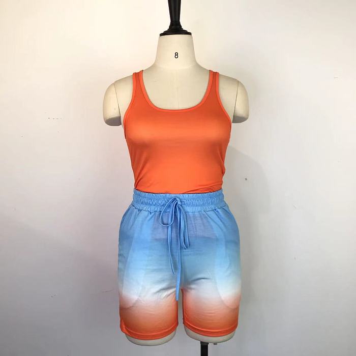 WHOLESALE | Gradient Color Tank Shorts Set