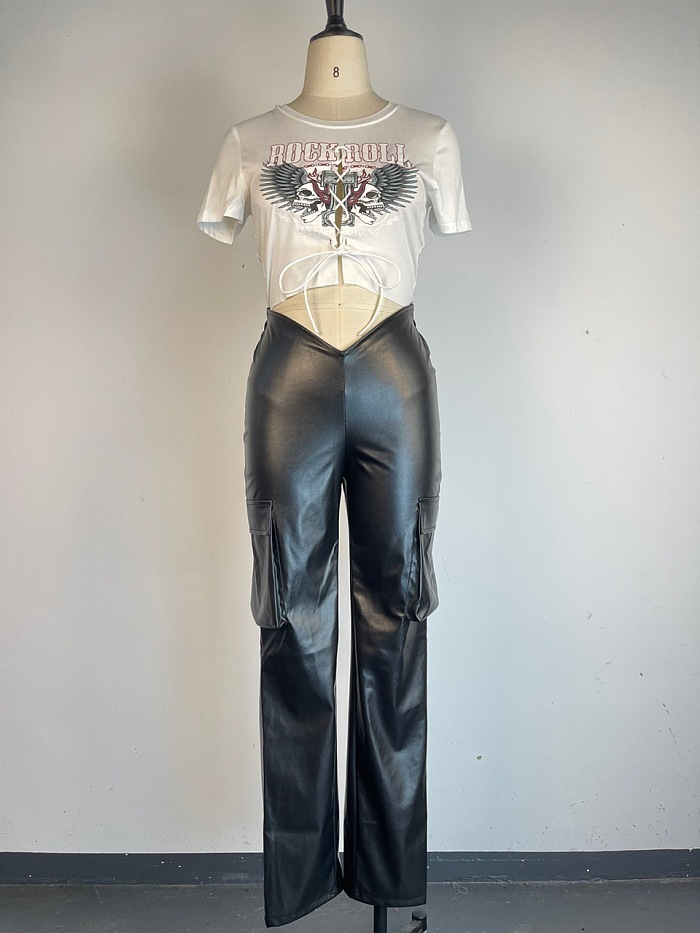 WHOLESALE | PU Material Side Pocket Pants