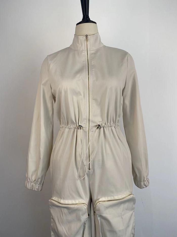 WHOLESALE | Loose Zipper Up Pocket Jumsuit