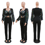 WHOLESALE | Sequins Loose Leg Jumpsuit