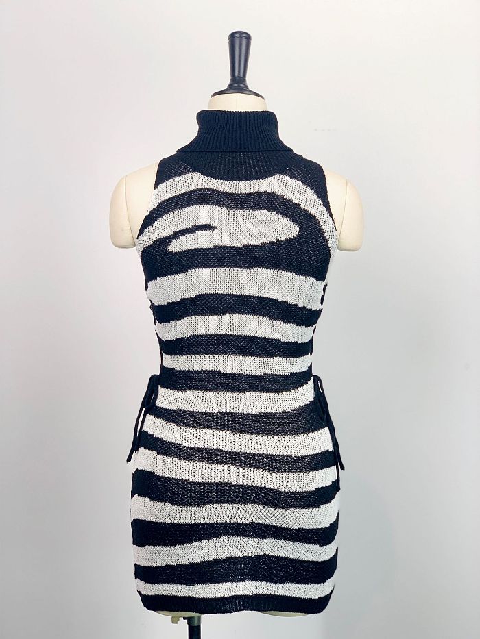 WHOLESALE | Off Shoulder High Neck Side Drawstring Dress