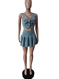 WHOLESALE |  Denim Skirt Set