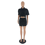 WHOLESALE |  Front Real Pocket Skirt Set in Black