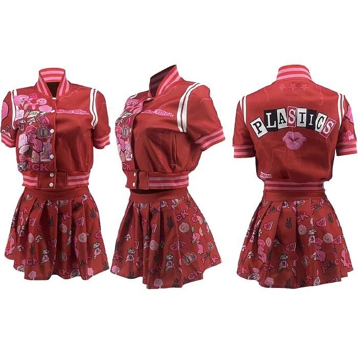 WHOLESALE |  Baseball Jacket & Skirt Set