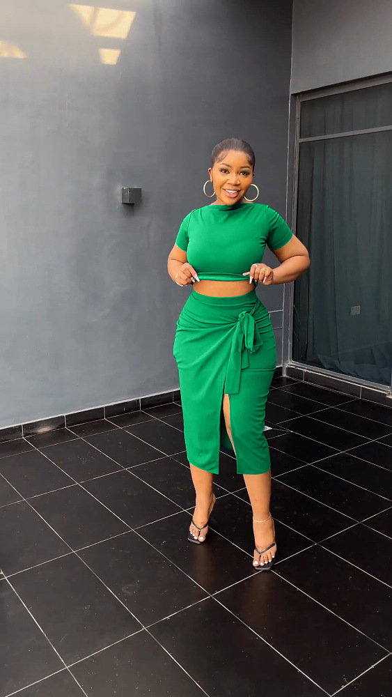 WHOLESALE |  Self-tied Skirt Set