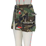 WHOLESALE |  Patchwork Camo Mini Skirt