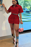 WHOLESALE |  Front Real Pocket Skirt Set in Red