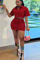 WHOLESALE |  Front Real Pocket Skirt Set in Red