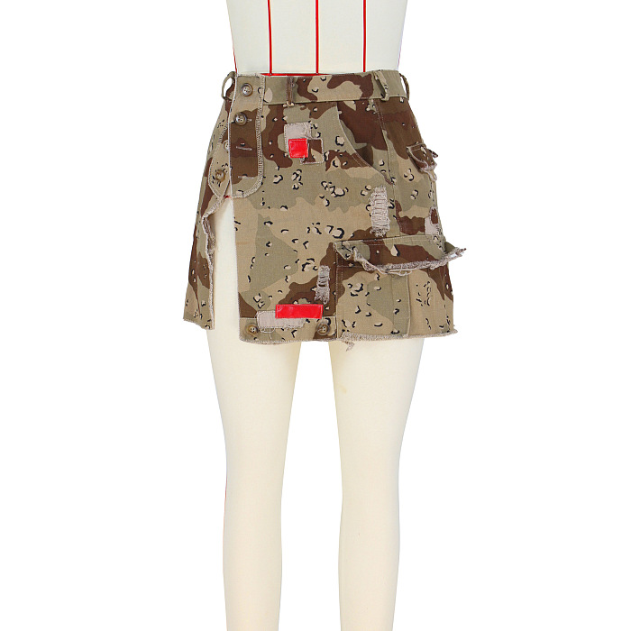 WHOLESALE |  Patchwork Camo Mini Skirt