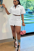 WHOLESALE |  Front Real Pocket Skirt Set in White