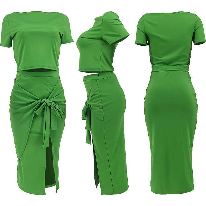 WHOLESALE |  Self-tied Skirt Set