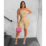 WHOLESALE |  Zipper Up Top & Side Pocket Shorts Set