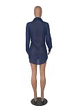 WHOLESALE |  Chiffon Fabric Side Split Shirt in Blue