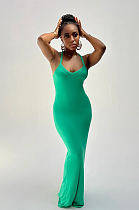 WHOLESALE | Racer Back Maxi Dress in Cyan
