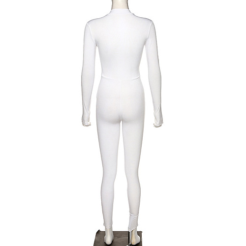 WHOLESALE | High Elastic Fabric Zip up Jumpsuit