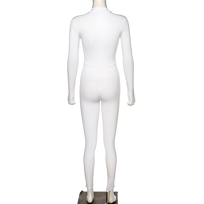 WHOLESALE | High Elastic Fabric Zip up Jumpsuit