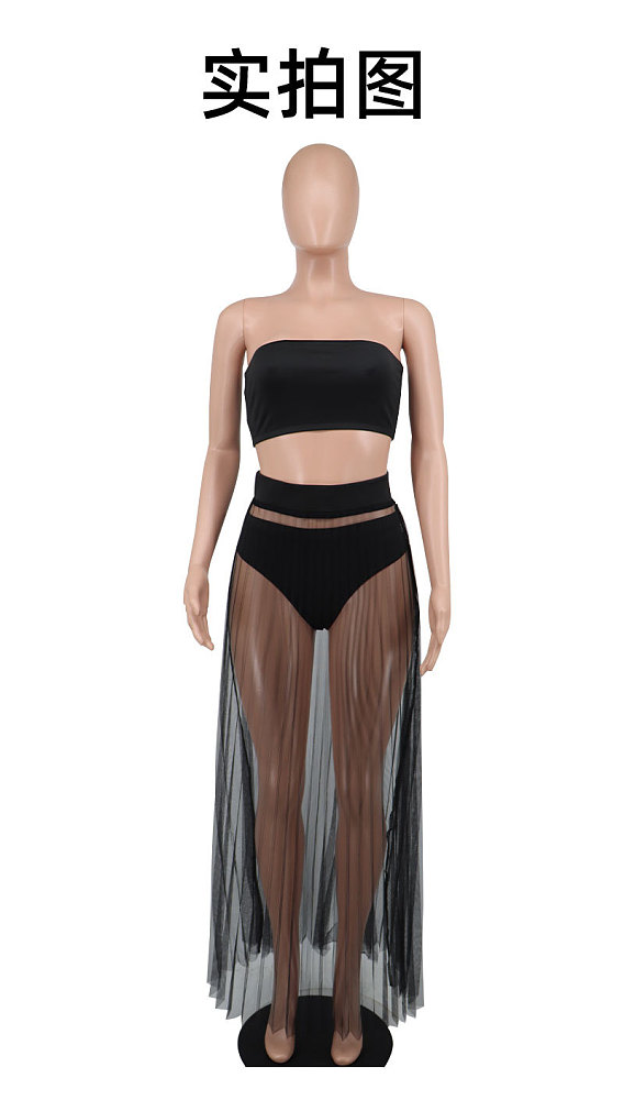 WHOLESALE | See-through Mesh Bra 3-PIECES Set