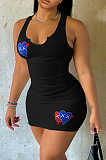 WHOLESALE | Hearts Printed Tank Dress in Black