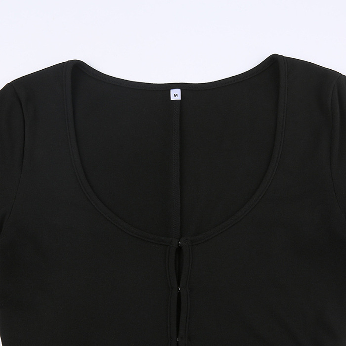 WHOLESALE | Hollow-out Square Neck Romper in Black