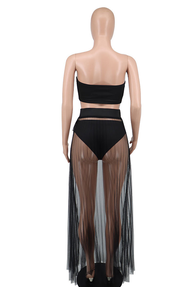 WHOLESALE | See-through Mesh Bra 3-PIECES Set