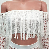 WHOLESALE |  Tassel Hem Hollow-out 2-pieces