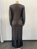 WHOLESALE |  Tassel Hem Hollow-out Long Dress