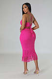 WHOLESALE |  Tassel Hem Hollow-out Skirt Set