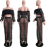 WHOLESALE |  Tassel Hem Hollow-out 2-pieces