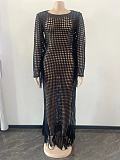 WHOLESALE |  Tassel Hem Hollow-out Long Dress
