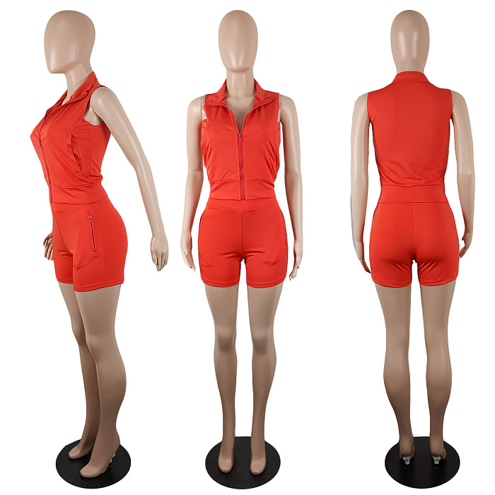 WHOLESALE | Off Shoulder Zip Up Top and Shorts Set