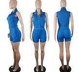 WHOLESALE | Off Shoulder Zip Up Top and Shorts Set