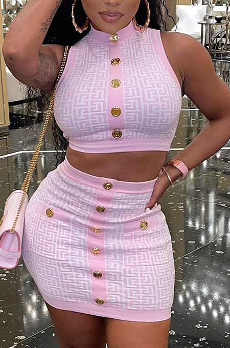 WHOLESALE | Knitted Geometric Design Skirt Set