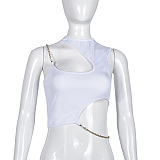 WHOLESALE | Chain Shoulder Hollow-out Top