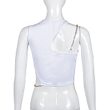 WHOLESALE | Chain Shoulder Hollow-out Top