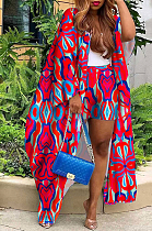 Copy Copy WHOLESALE | Plus Size  Printed Long Coat & Shorts Set