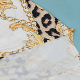 Copy WHOLESALE | Plus Size Chain Printed Long Coat & Shorts Set