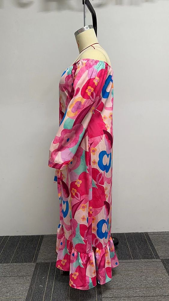 WHOLESALE | Plus Size Floral Printed Long Dress