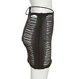 WHOLESALE | Knitted Tassel Hem See-through Skirt Set