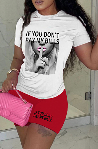 WHOLESALE | Printed T-shirt in Rose Red