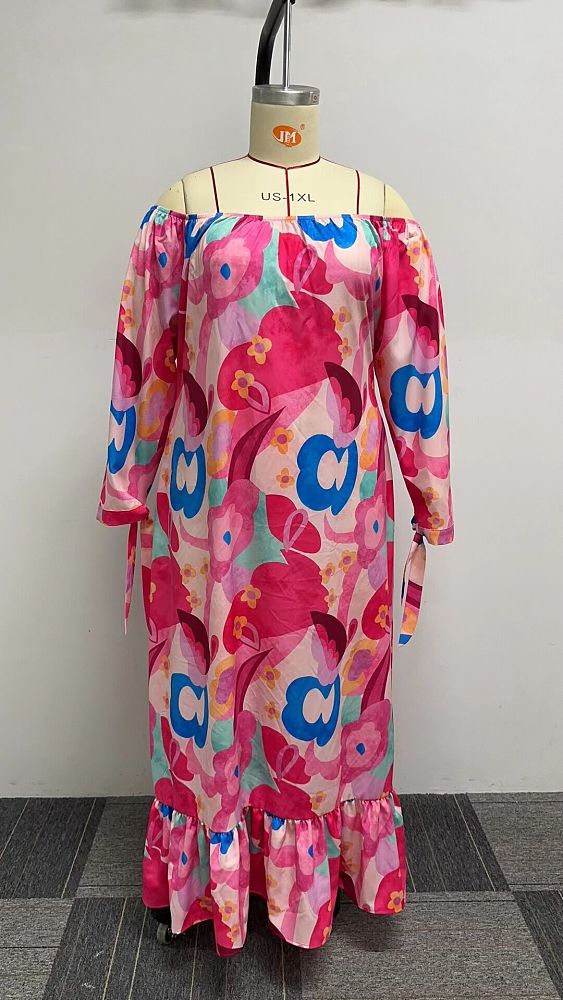 WHOLESALE | Plus Size Floral Printed Long Dress